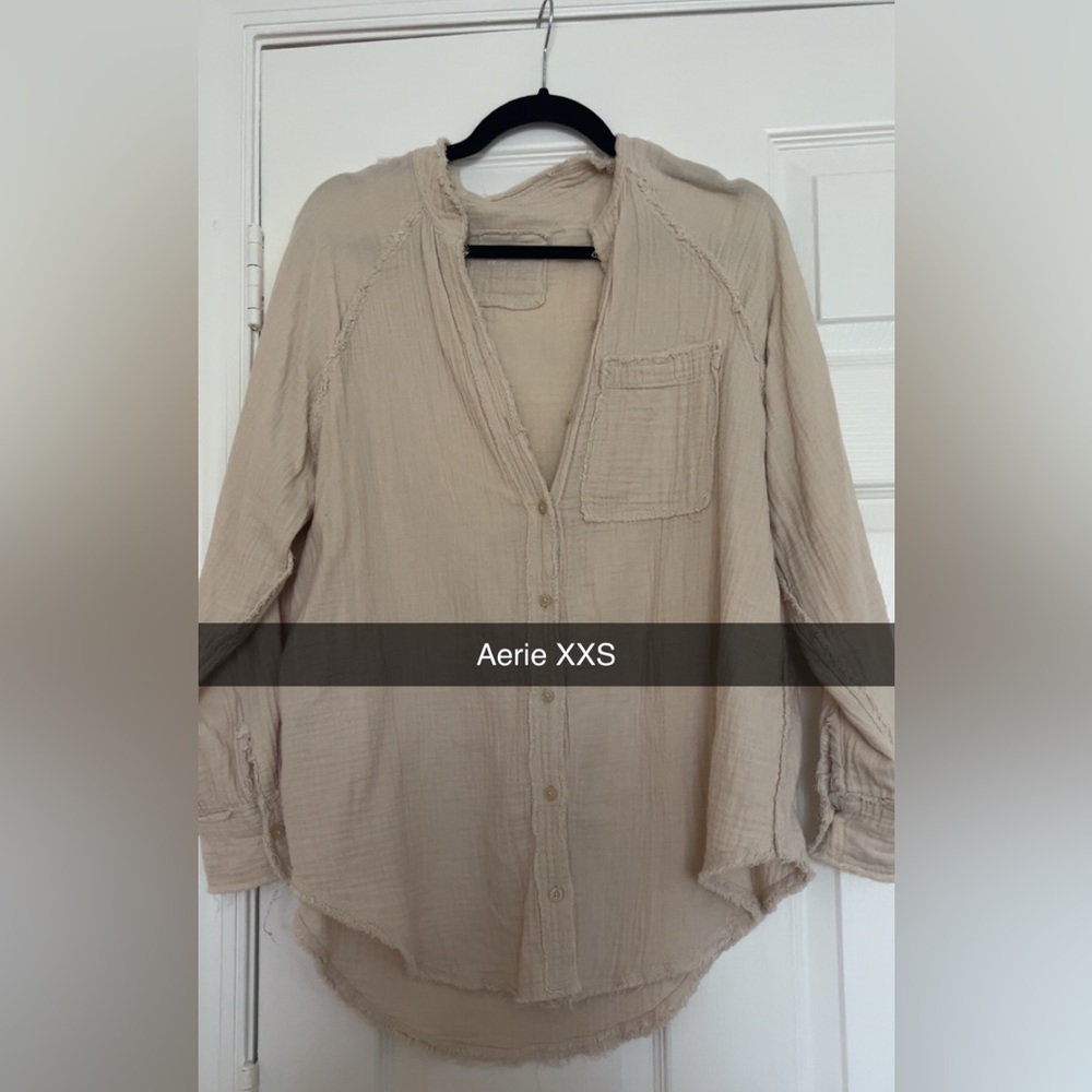 Aerie gauzy cover up Shirt